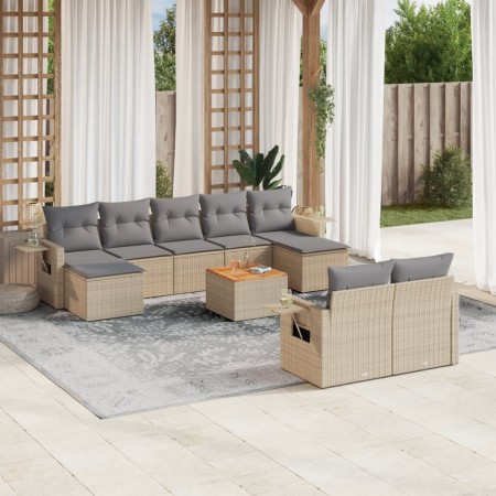 Garden sofa set with beige cushions 10 pieces synthetic rattan by , Garden sets - Ref: Foro24-3257109, Price: 768,80 €, Disco...