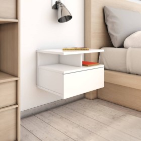 Floating bedside table in glossy white wood, 40x31x27 cm by vidaXL, Nightstands - Ref: Foro24-800417, Price: 32,42 €, Discoun...