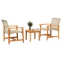 3-teiliges Bistro-Set aus PE-Rattan und Akazienholz in Beige von , Modulare Sofas für den Außenbereich - Ref: Foro24-367603, ...