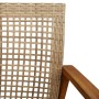 3-teiliges Bistro-Set aus PE-Rattan und Akazienholz in Beige von , Modulare Sofas für den Außenbereich - Ref: Foro24-367603, ...