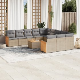 12-teiliges Gartensofa-Set und braune synthetische Rattankissen von , Gartensets - Ref: Foro24-3260519, Preis: 914,35 €, Raba...