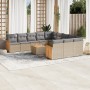 12-teiliges Gartensofa-Set und braune synthetische Rattankissen von , Gartensets - Ref: Foro24-3260519, Preis: 892,99 €, Raba...