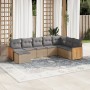 Gartensofa-Set mit beigen Kissen 8 Stück PE-Rattan von , Gartensets - Ref: Foro24-3260330, Preis: 548,60 €, Rabatt: %