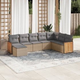 Garden sofa set with beige cushions 8 pcs PE rattan by , Garden sets - Ref: Foro24-3260330, Price: 548,60 €, Discount: %