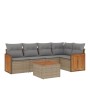 Gartensofa-Set mit Kissen, 6-teilig, beiges synthetisches Rattan von , Gartensets - Ref: Foro24-3260036, Preis: 478,91 €, Rab...