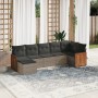 7-teiliges Gartensofa-Set mit grauen PE-Rattan-Kissen von , Gartensets - Ref: Foro24-3260275, Preis: 466,90 €, Rabatt: %