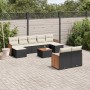 Gartensofa-Set 10-teilig mit schwarzen synthetischen Rattankissen von , Gartensets - Ref: Foro24-3260488, Preis: 665,20 €, Ra...