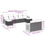 Gartensofa-Set 10-teilig mit schwarzen synthetischen Rattankissen von , Gartensets - Ref: Foro24-3260488, Preis: 665,20 €, Ra...