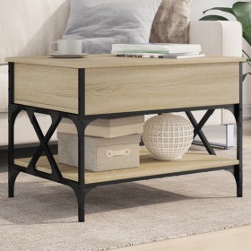 Engineering wood metal coffee table Sonoma oak 70x50x50 cm by , Coffee table - Ref: Foro24-845352, Price: 67,99 €, Discount: %