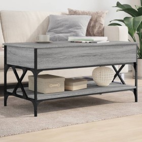 Mesa de centro madera ingeniería metal gris Sonoma 100x50x50 cm de , Mesas de centro - Ref: Foro24-845359, Precio: 80,99 €, D...