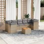 Garden sofa set with beige cushions 8 pcs PE rattan by , Garden sets - Ref: Foro24-3223511, Price: 550,70 €, Discount: %