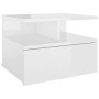 Floating bedside table in glossy white wood, 40x31x27 cm by vidaXL, Nightstands - Ref: Foro24-800417, Price: 34,09 €, Discoun...