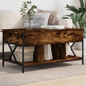 Mesa de centro madera ingeniería metal roble humo 100x55x50 cm de , Mesas de centro - Ref: Foro24-845338, Precio: 97,37 €, De...