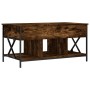 Mesa de centro madera ingeniería metal roble humo 100x55x50 cm de , Mesas de centro - Ref: Foro24-845338, Precio: 97,25 €, De...