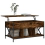 Coffee table wood engineering metal smoke oak 100x55x50 cm by , Coffee table - Ref: Foro24-845338, Price: 97,37 €, Discount: %