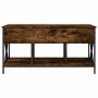 Mesa de centro madera ingeniería metal roble humo 100x55x50 cm de , Mesas de centro - Ref: Foro24-845338, Precio: 97,25 €, De...