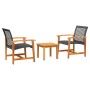 3-teiliges Bistro-Set aus schwarzem PE-Rattan und Akazienholz von , Modulare Sofas für den Außenbereich - Ref: Foro24-367601,...