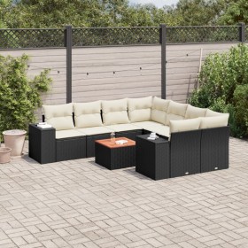 8-teiliges Gartensofa-Set und schwarze synthetische Rattankissen von , Gartensets - Ref: Foro24-3257701, Preis: 566,99 €, Rab...