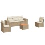 Garden sofa set with cushions 6 pieces beige synthetic rattan by , Garden sets - Ref: Foro24-3257717, Price: 470,48 €, Discou...