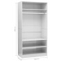 Schrank aus glänzend weißem Sperrholz, 100 x 50 x 200 cm von vidaXL, Kleiderschränke - Ref: Foro24-800231, Preis: 168,03 €, R...