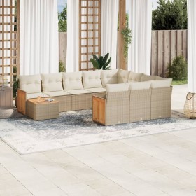 11-teiliges Gartensofa-Set mit beigen synthetischen Rattankissen von , Gartensets - Ref: Foro24-3260448, Preis: 786,66 €, Rab...