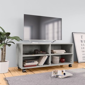 TV stand with gray concrete plywood wheels 90x35x35 cm by vidaXL, TV Furniture - Ref: Foro24-800184, Price: 55,99 €, Discount: %