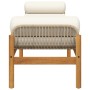 Garden bench with beige acacia synthetic rattan cushion by , garden benches - Ref: Foro24-366301, Price: 206,00 €, Discount: %