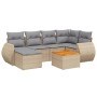 7-piece garden sofa set and beige synthetic rattan cushions by , Garden sets - Ref: Foro24-3257438, Price: 531,59 €, Discount: %