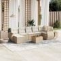 Gartensofa-Set mit beigen Kissen 8 Stück PE-Rattan von , Gartensets - Ref: Foro24-3257444, Preis: 598,16 €, Rabatt: %