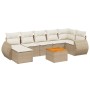 Gartensofa-Set mit beigen Kissen 8 Stück PE-Rattan von , Gartensets - Ref: Foro24-3257444, Preis: 598,16 €, Rabatt: %