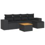 6-teiliges Gartensofa-Set und schwarze synthetische Rattankissen von , Gartensets - Ref: Foro24-3257749, Preis: 419,14 €, Rab...