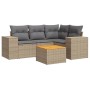 Gartensofa-Set mit Kissen, 5-teilig, beiges synthetisches Rattan von , Gartensets - Ref: Foro24-3225429, Preis: 381,85 €, Rab...