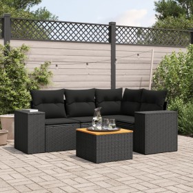 5-piece garden furniture set and black synthetic rattan cushions by , Garden sets - Ref: Foro24-3257756, Price: 389,99 €, Dis...