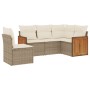 Garden sofa set with cushions 5 pieces beige synthetic rattan by , Garden sets - Ref: Foro24-3260056, Price: 461,70 €, Discou...