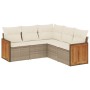 Garden sofa set with cushions 5 pieces beige synthetic rattan by , Garden sets - Ref: Foro24-3260042, Price: 461,70 €, Discou...