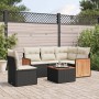 6-teiliges Gartensofa-Set und schwarze synthetische Rattankissen von , Gartensets - Ref: Foro24-3260061, Preis: 393,72 €, Rab...