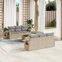 7-teiliges Gartensofa-Set und beigefarbene synthetische Rattankissen von , Gartensets - Ref: Foro24-3252246, Preis: 591,19 €,...