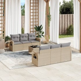 7-piece garden sofa set and beige synthetic rattan cushions by , Garden sets - Ref: Foro24-3252246, Price: 584,99 €, Discount: %