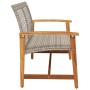 Garden bench in acacia wood and gray PE rattan 112 cm by , Modular outdoor sofas - Ref: Foro24-367599, Price: 98,45 €, Discou...