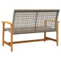 Garden bench in acacia wood and gray PE rattan 112 cm by , Modular outdoor sofas - Ref: Foro24-367599, Price: 98,45 €, Discou...