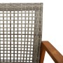 Garden bench in acacia wood and gray PE rattan 112 cm by , Modular outdoor sofas - Ref: Foro24-367599, Price: 98,45 €, Discou...