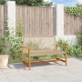 Garden bench in acacia wood and beige PE rattan 112 cm by , Modular outdoor sofas - Ref: Foro24-367600, Price: 98,57 €, Disco...