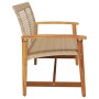 Garden bench in acacia wood and beige PE rattan 112 cm by , Modular outdoor sofas - Ref: Foro24-367600, Price: 98,57 €, Disco...