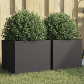 Planters 2 units black cold rolled steel 32x30x29 cm by , Pots and planters - Ref: Foro24-841536, Price: 57,66 €, Discount: %