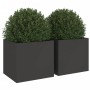 Planters 2 units black cold rolled steel 32x30x29 cm by , Pots and planters - Ref: Foro24-841536, Price: 57,72 €, Discount: %