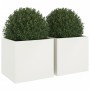 Jardineras 2 unidades acero laminado en frío blanco 49x47x46 cm de , Maceteros y jardineras - Ref: Foro24-841562, Precio: 91,...