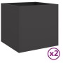 Planters 2 units black cold rolled steel 49x47x46 cm by , Pots and planters - Ref: Foro24-841560, Price: 197,99 €, Discount: %