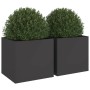 Planters 2 units black cold rolled steel 49x47x46 cm by , Pots and planters - Ref: Foro24-841560, Price: 197,99 €, Discount: %