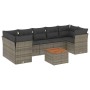 8-piece garden sofa set and gray synthetic rattan cushions by , Garden sets - Ref: Foro24-3223512, Price: 514,63 €, Discount: %