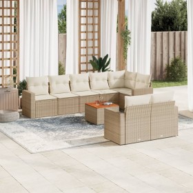 9-teiliges Gartensofa-Set mit beigen synthetischen Rattankissen von , Gartensets - Ref: Foro24-3224210, Preis: 744,99 €, Raba...